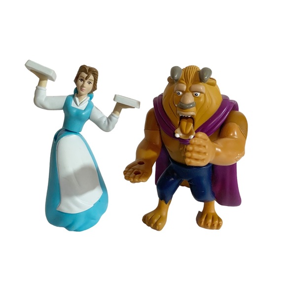 Disney Toys Beauty And The Beast Mcdonalds Happy Meal Toy Lot Of 2
